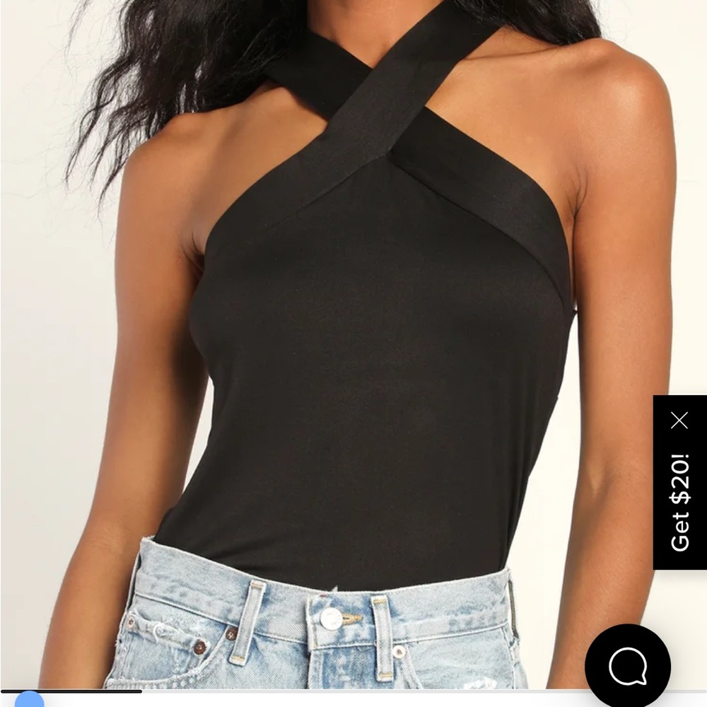 Zella Black Cross-Front Top